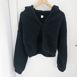 Hollister Crop Sherpa Sleep Hoodie